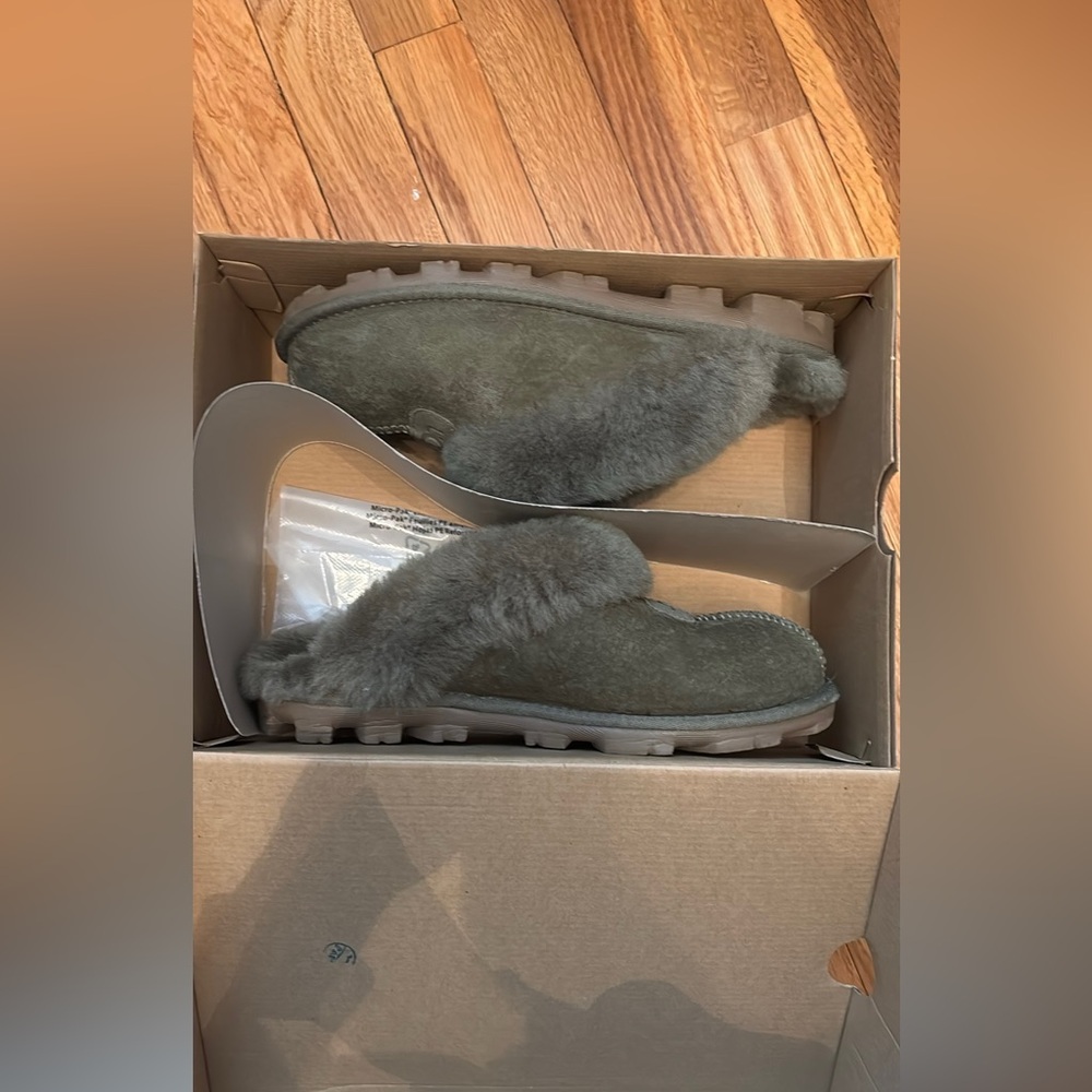 UGG Olive Fur-Lined Slippers - Picture 5 of 6